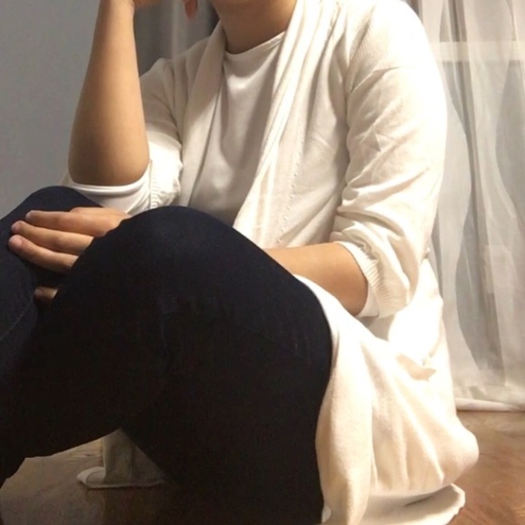 MICHAEL KORS MK • White Open Knit Cardigan Medium - Picture 5 of 8